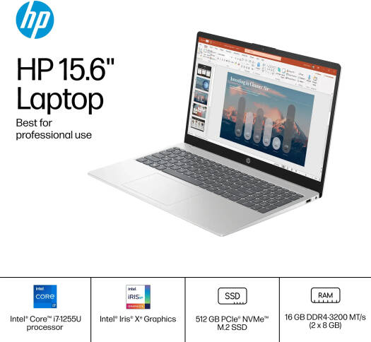 HP 15-FD0107DX 16GB 512GB SSD Natural Silver - 15.6" FHD IPS Touch, i7-1255U, Win 11 Secondary image